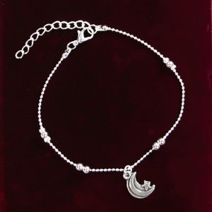 NWOT S925 Silver Moon-Star Fashion Anklet Chain